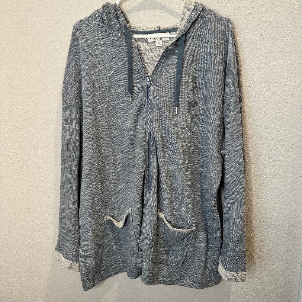 Koolaburra by Ugg Blue Grey Terry Cloth Full Zip Lightweight Jacket - Size 1X